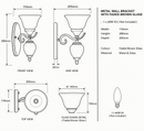 Brightstar-WB108/1 RUST Wall Lamp-Product Dimensions-Mr Smart Lighting Company