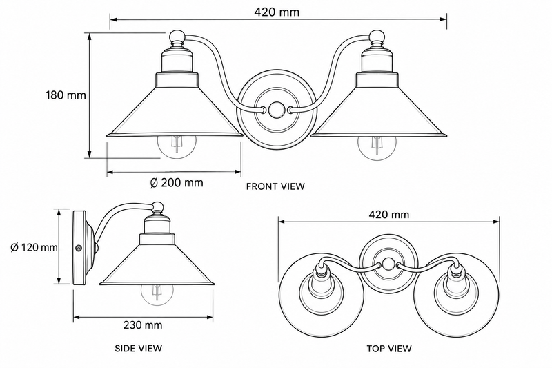 Brightstar-WB397/2 Antique Wall Lamp.