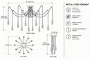 Brightstar- Metal Cord PEN453/12 Black-Pendent Light-Product dimensions-Mr Smart Lighting Company.