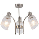 Brightstar CH710/3 SATIN Satin Chrome Chandelier with Clear Fluted Glass 3X60W Es-Mr Smart Lighting Company.