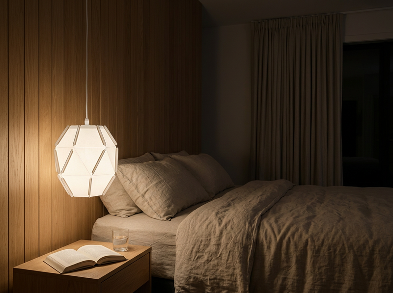Brightstar PEN803 WHITE Plastic and Fabric Pendant White-Modern bedside lamp-Mr Smart Lighting Company.