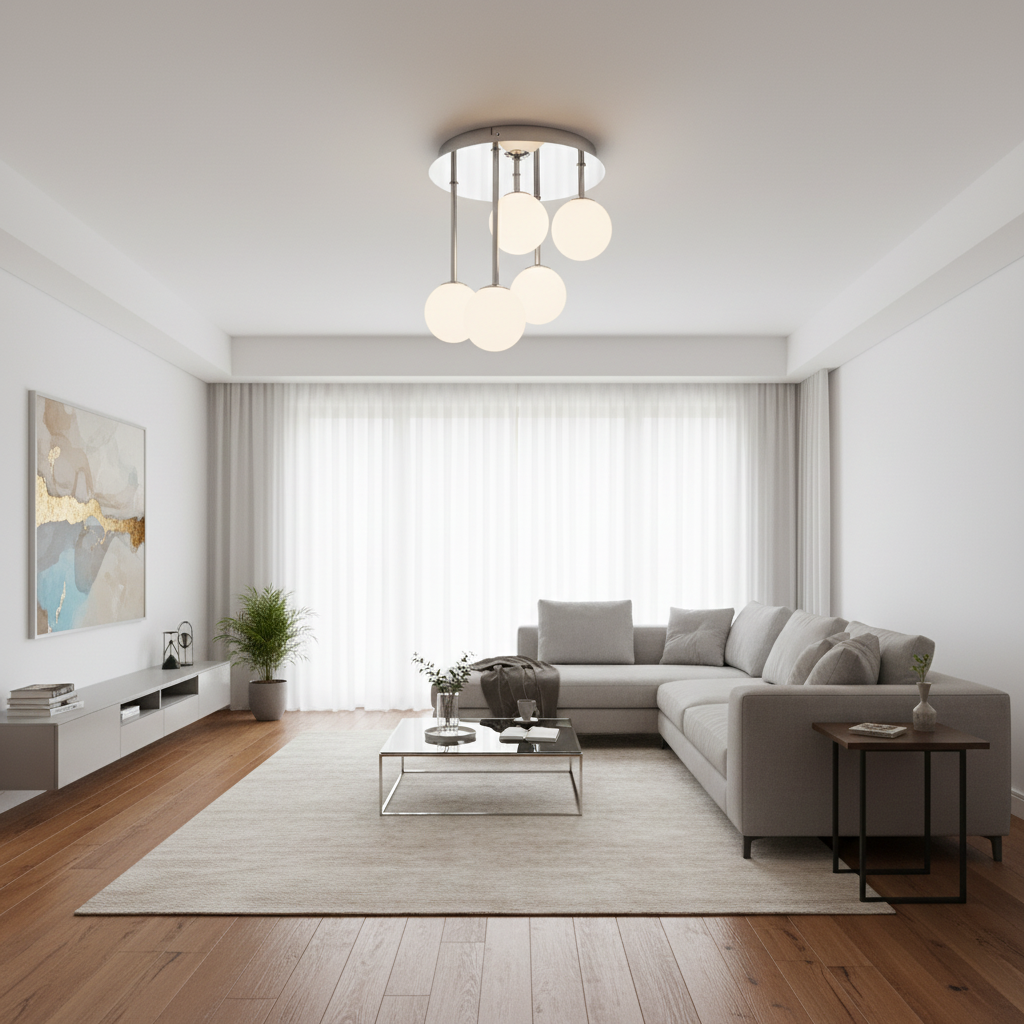 CEILING LIGHT-CF015/5 CHROME