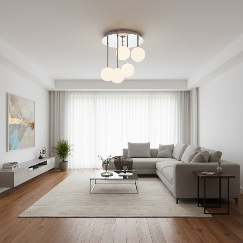 CEILING LIGHT-CF015/5 CHROME