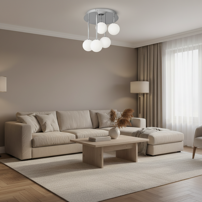 CEILING LIGHT-CF015/5 CHROME