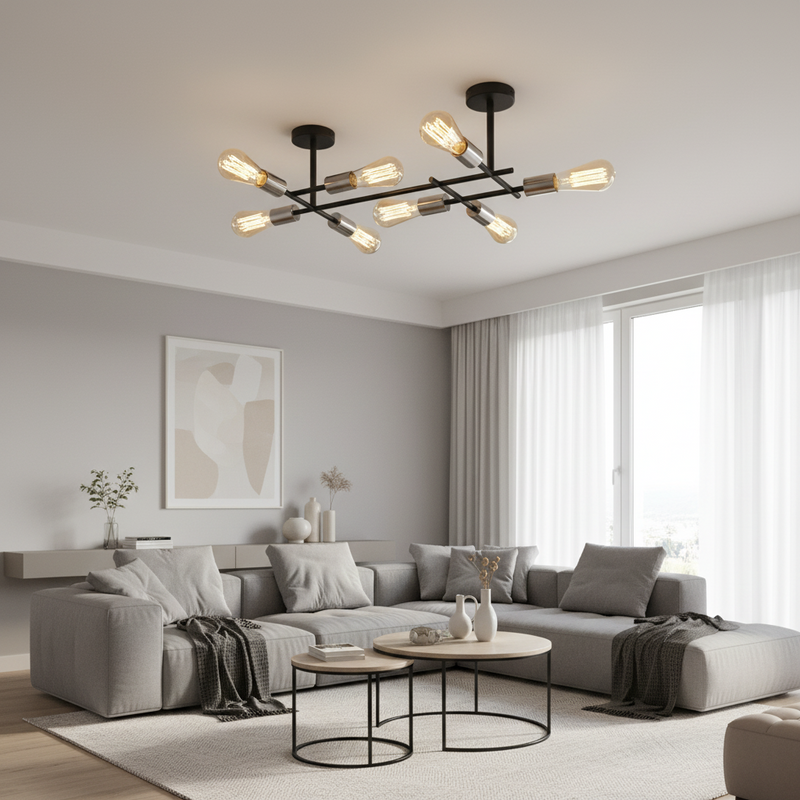 CEILING LIGHT-CF057/8 SATIN CHROME