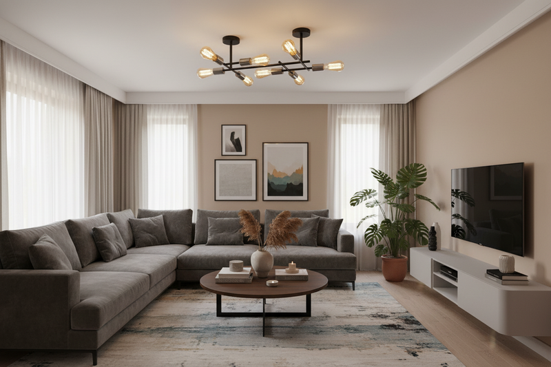 CEILING LIGHT-CF057/8 SATIN CHROME