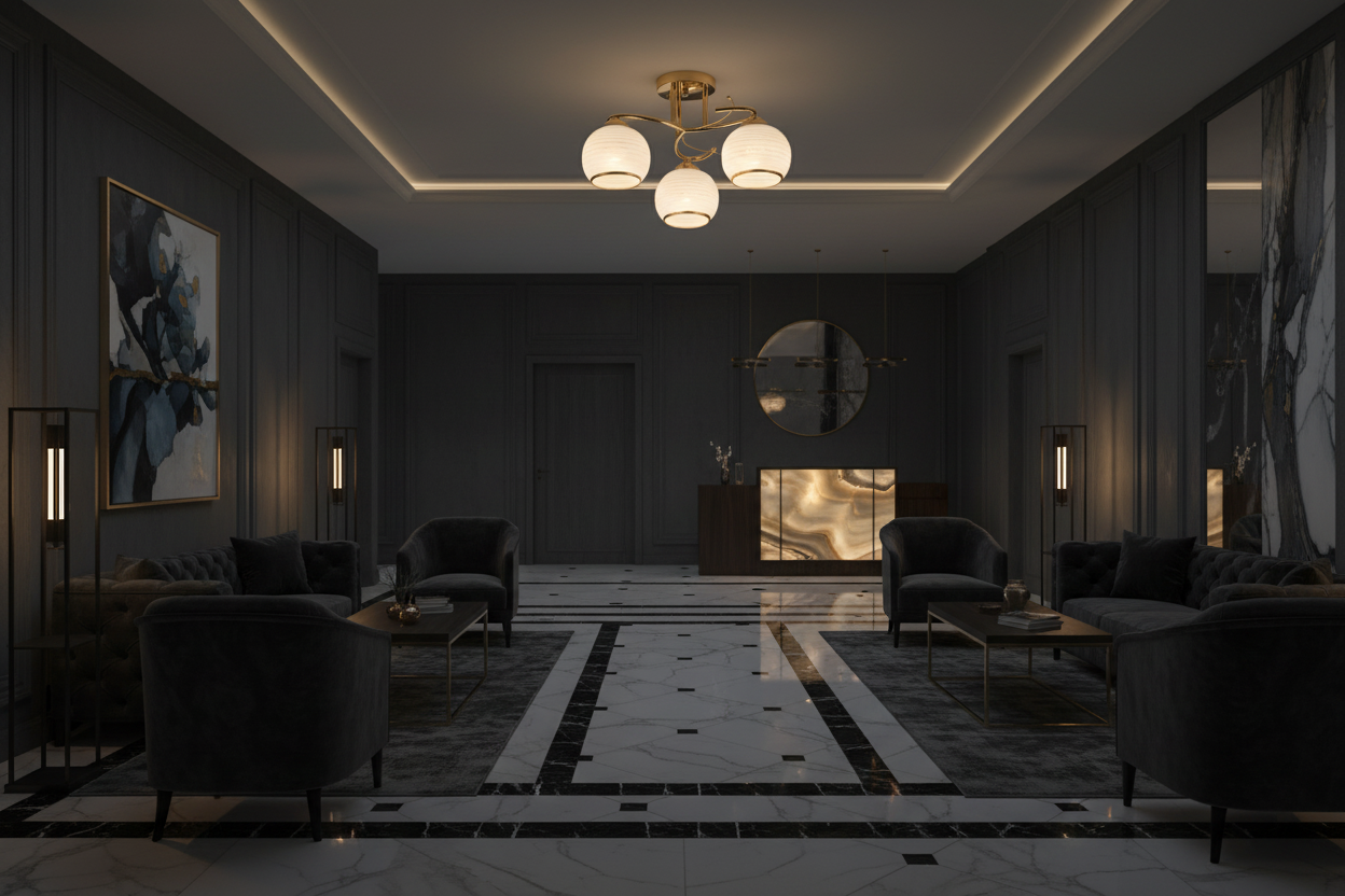 CEILING LIGHT-CF195/3 GOLD