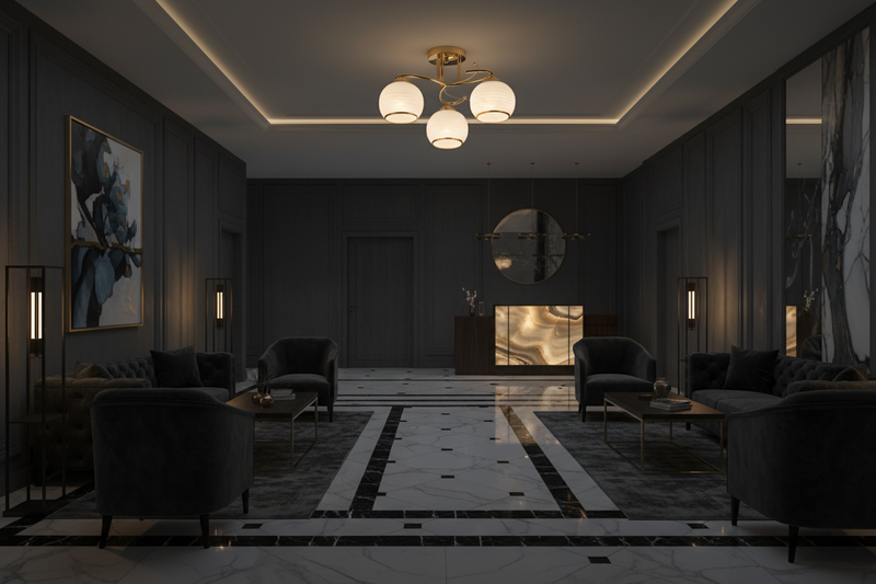 CEILING LIGHT-CF195/3 GOLD