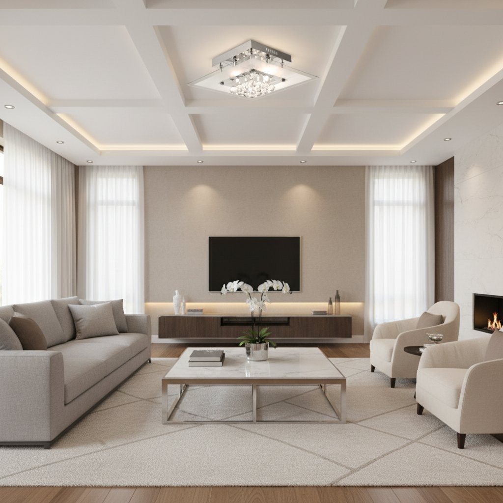 CEILING LIGHT-CF312/5 CRYSTAL