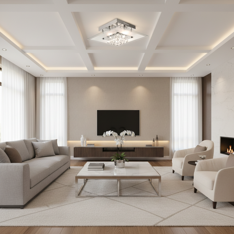 CEILING LIGHT-CF312/5 CRYSTAL
