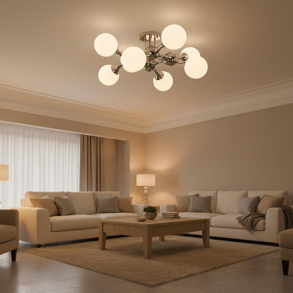 CEILING LIGHT-CF381/8 CHROME