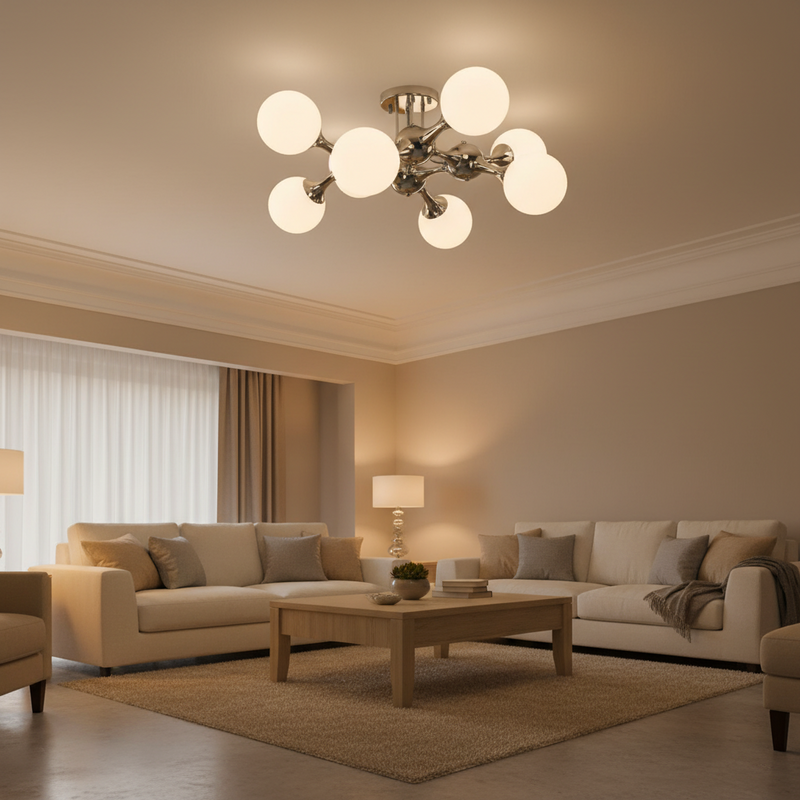 CEILING LIGHT-CF381/8 CHROME