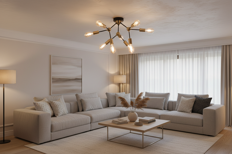 CEILING LIGHT-CF434/9 BRASS