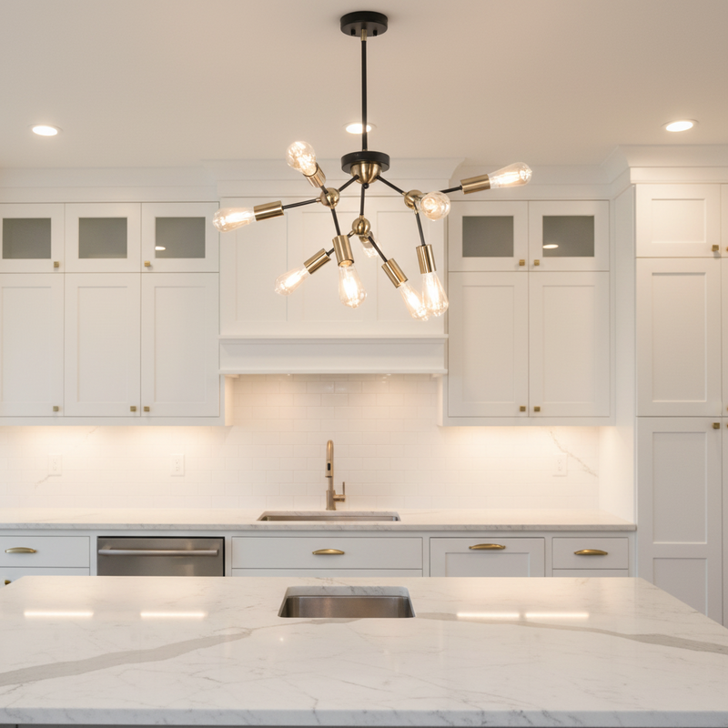 CEILING LIGHT-CF434/9 BRASS