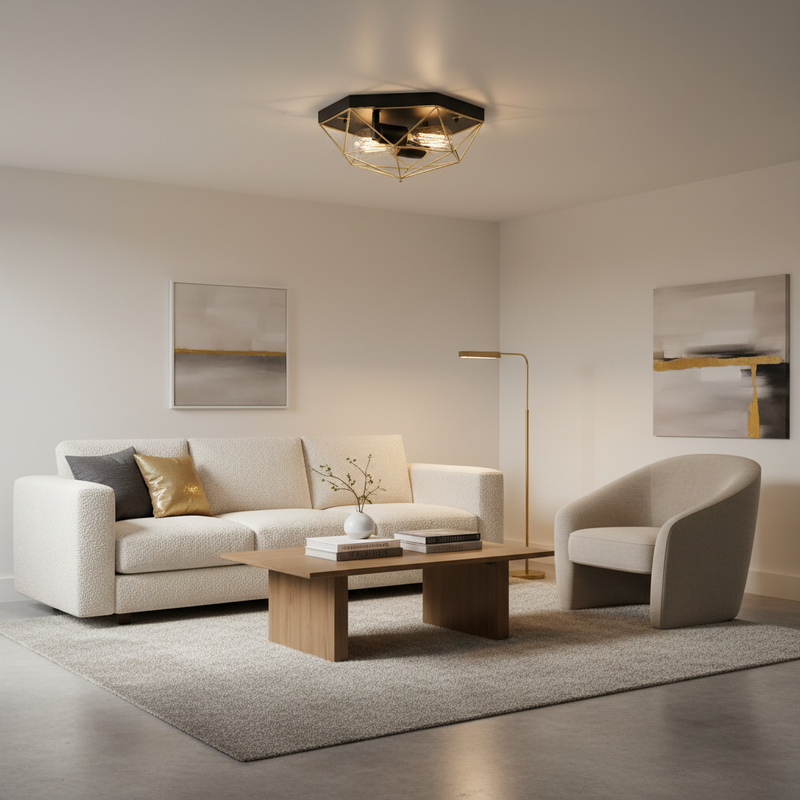 CEILING LIGHT-CF439 BLACK/GOLD