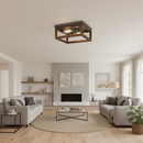 CEILING LIGHT-CF441 BK/WOOD