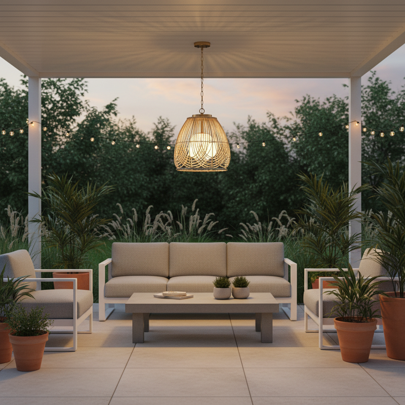 CEILING LIGHT-CF444 RATTAN