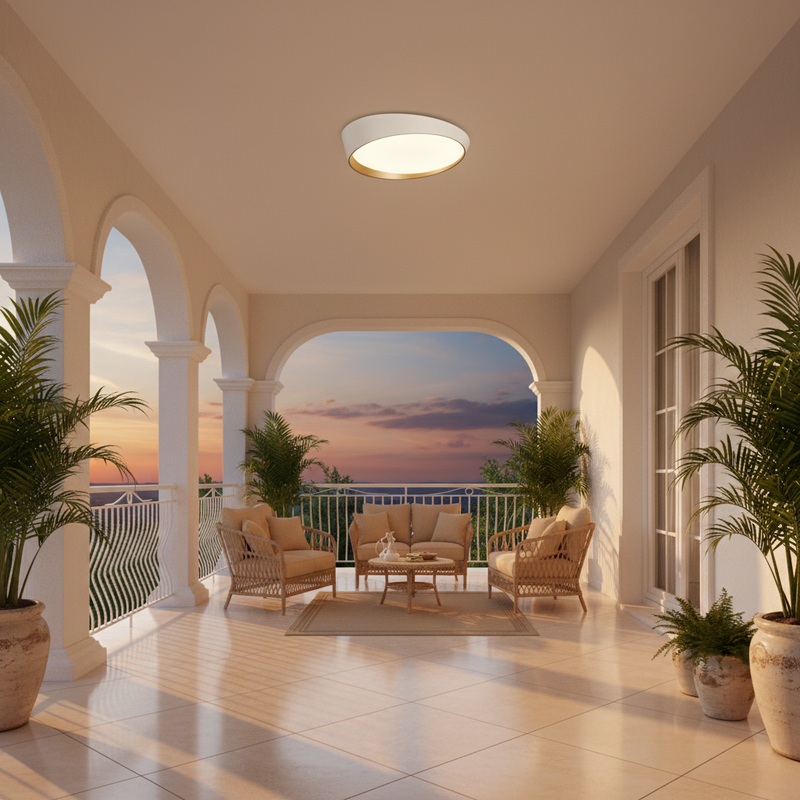 CEILING LIGHT-CF445 WHITE/COPPER