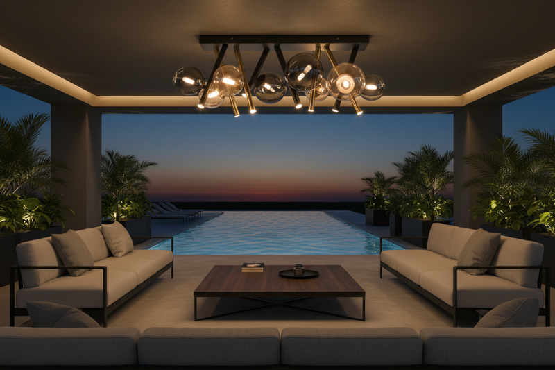 CEILING LIGHT-CF485 BK/GD