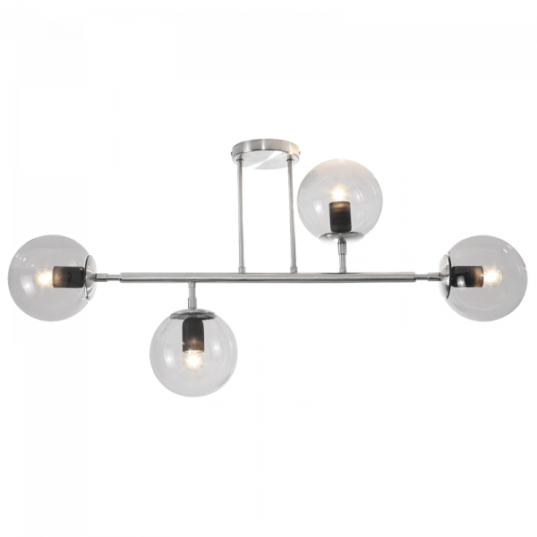 Bright Star Lighting CF561/4 satin chrome ceiling fitting featuring clear glass shades.