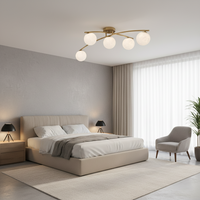 CEILING LIGHT-CF608/5 SATIN BRASS