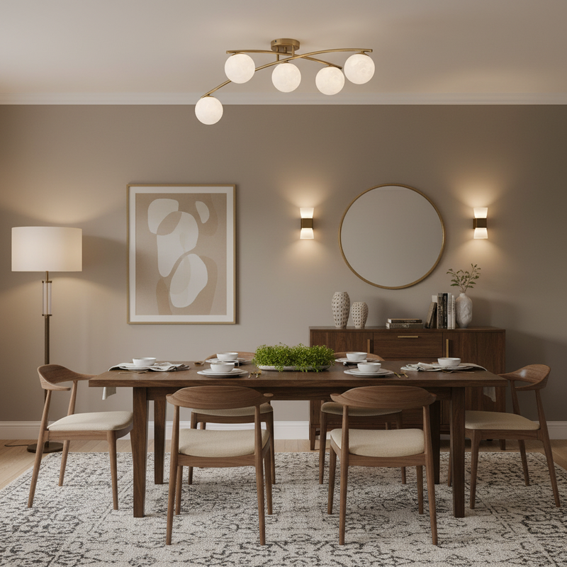 CEILING LIGHT-CF608/5 SATIN BRASS