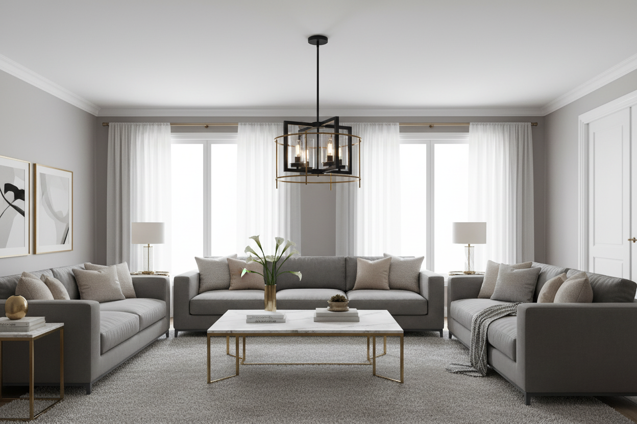 Pendent light-CH082/4 BK/GD