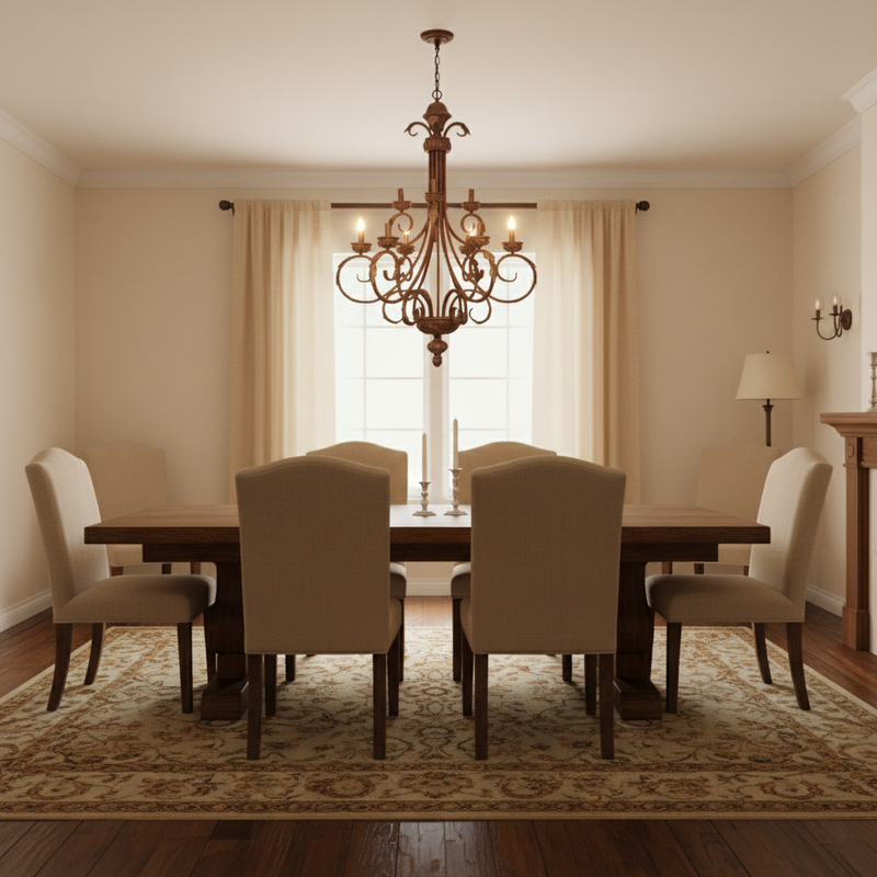 CHANDELIER-CH1334/9 ANTIQUE BRONZE