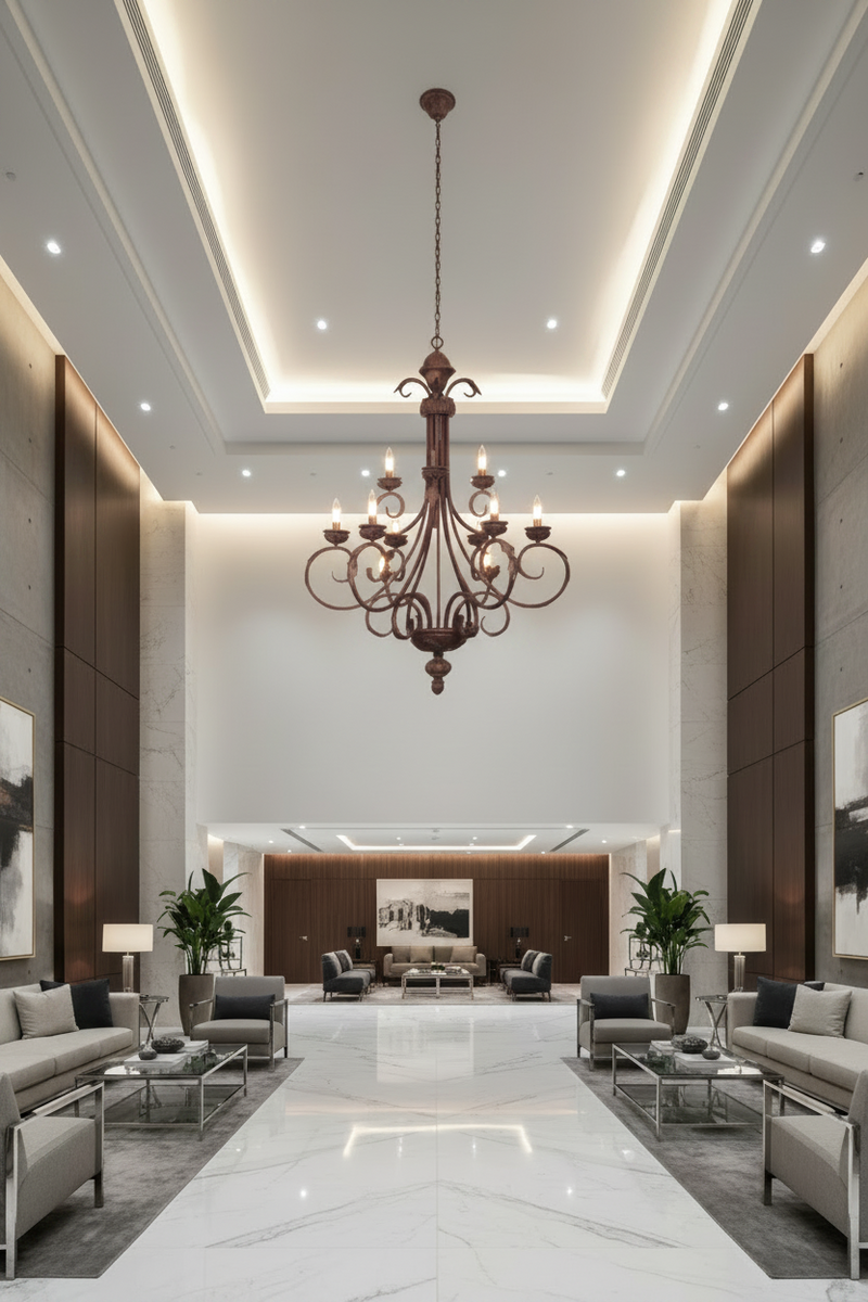 CHANDELIER-CH1334/9 ANTIQUE BRONZE