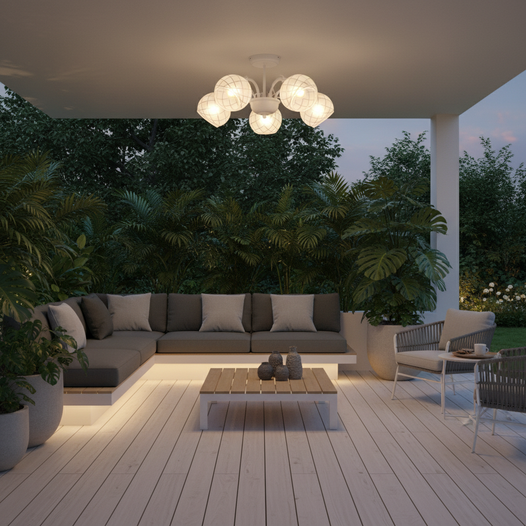 CHANDELIER-CH251/5 MATT WHITE