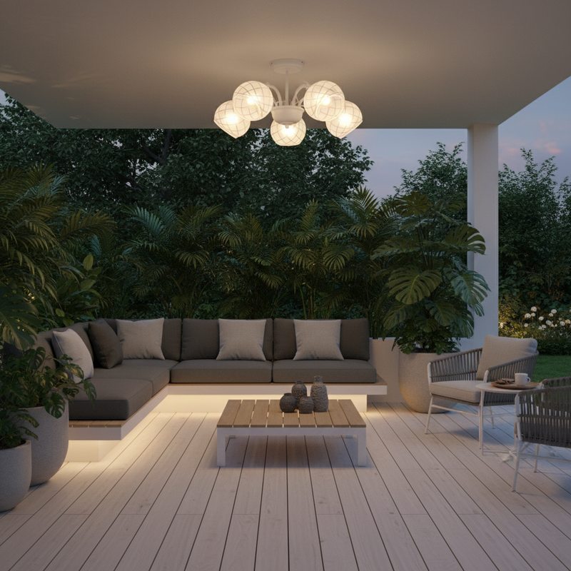 CHANDELIER-CH251/5 MATT WHITE