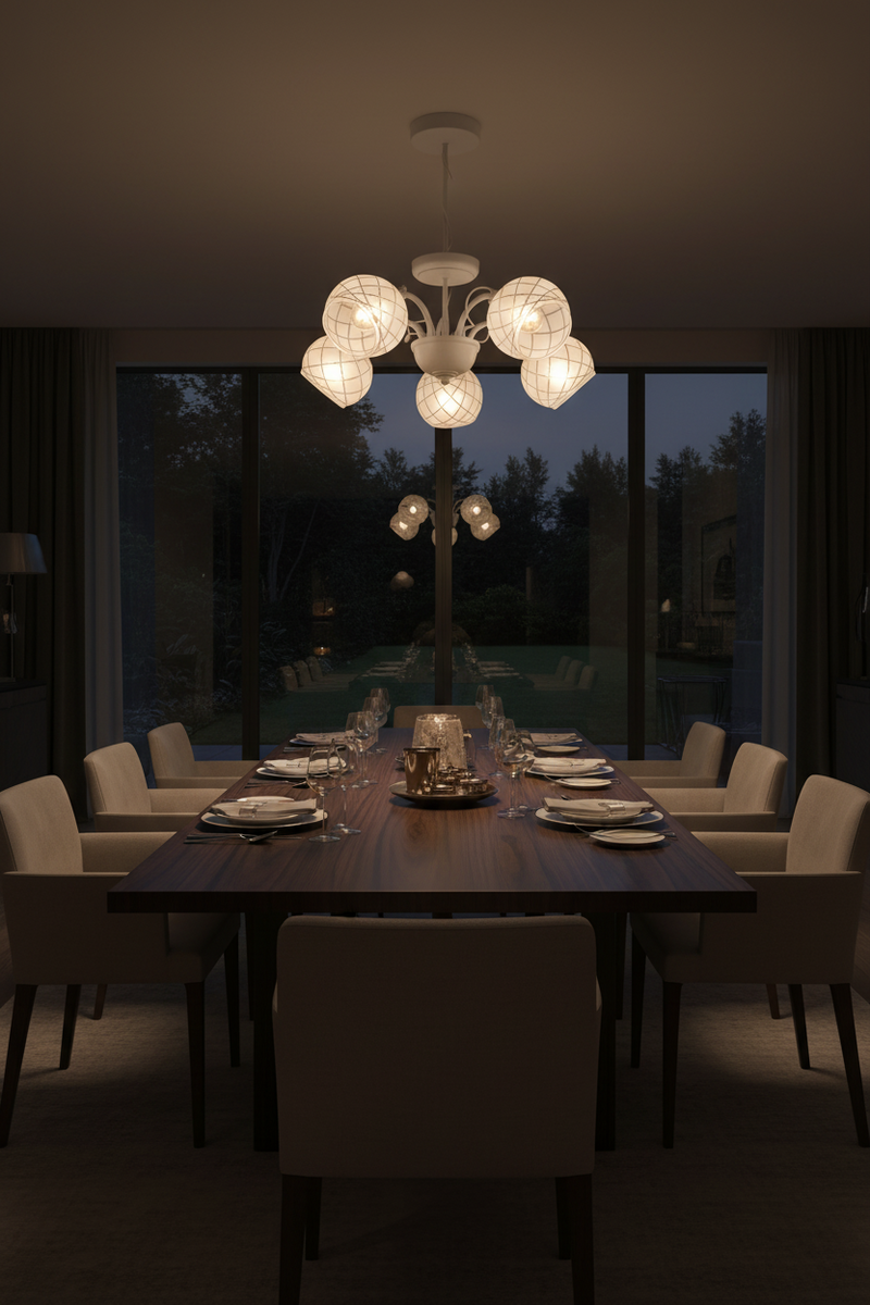 CHANDELIER-CH251/5 MATT WHITE