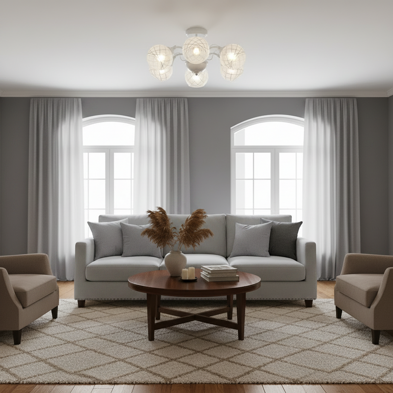 CHANDELIER-CH251/5 MATT WHITE