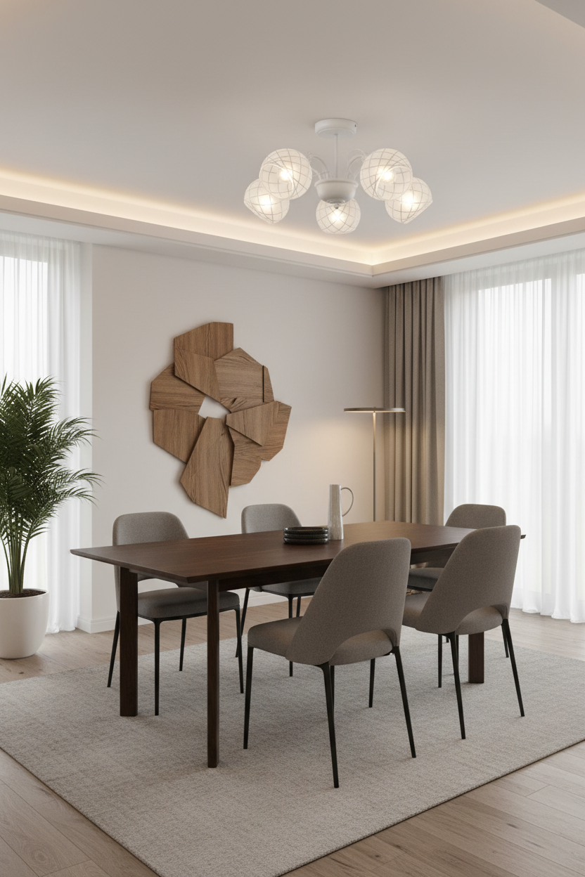 CHANDELIER-CH251/5 MATT WHITE