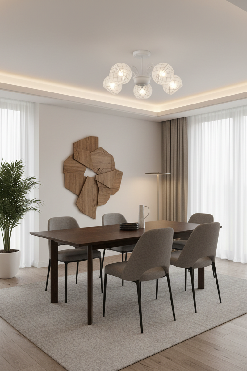 CHANDELIER-CH251/5 MATT WHITE