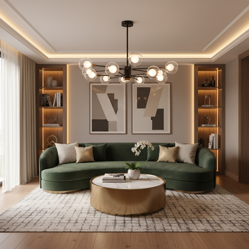 CHANDELIER-CH254/112 BLACK/GOLD