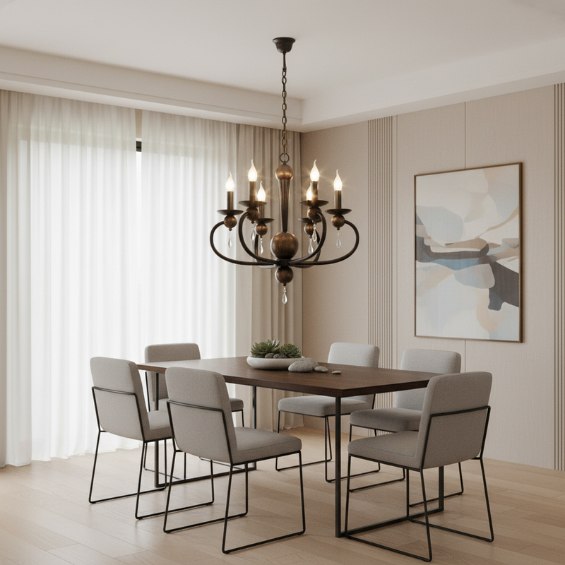 CHANDELIER-CH3063/6 BLACK GOLD