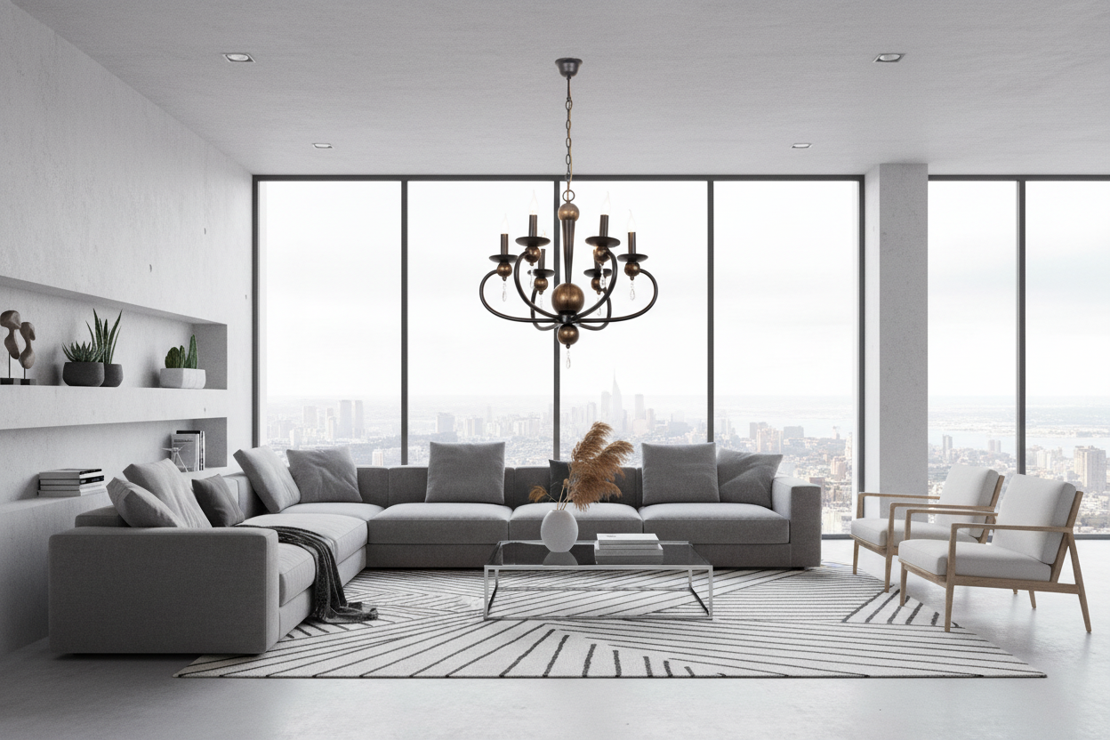 CHANDELIER-CH3063/6 BLACK GOLD