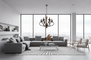 CHANDELIER-CH3063/6 BLACK GOLD
