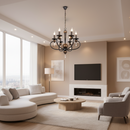 CHANDELIER-CH3063/6 BLACK GOLD