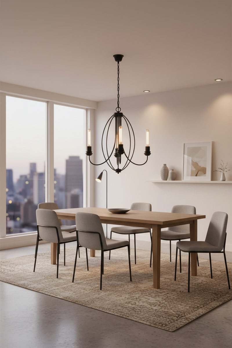 CHANDELIER-CH342/5 BLACK
