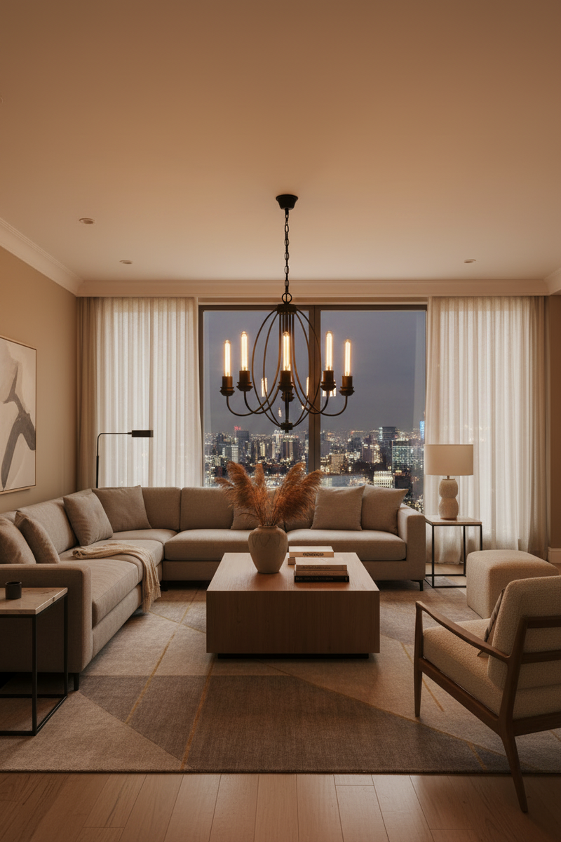 CHANDELIER-CH342/5 BLACK