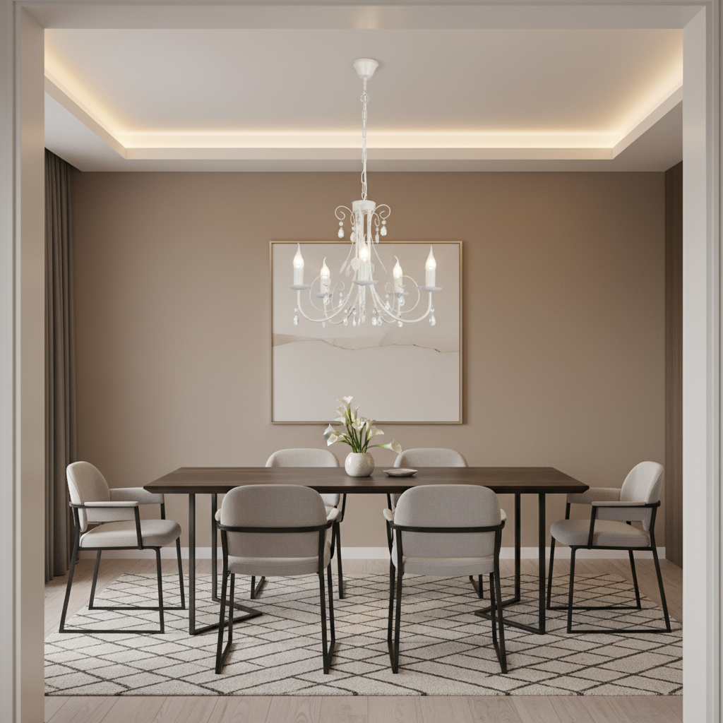 CHANDELIER LIGHT-CH360/5 FOSSIL WHITE