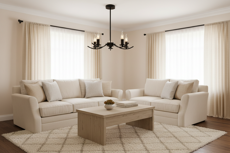 CHANDELIER-CH395/5 BLACK