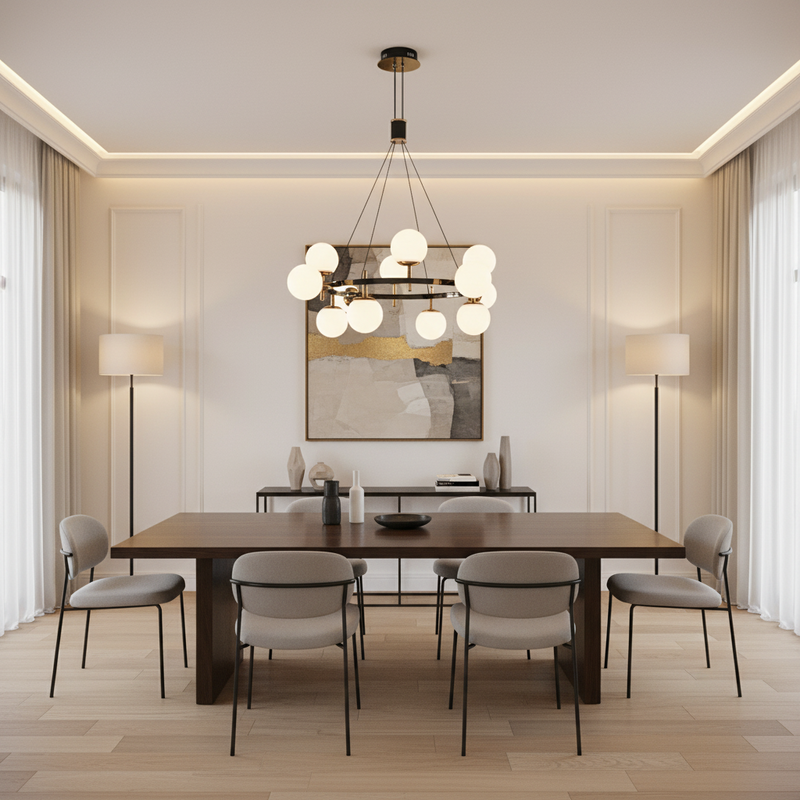 CHANDELIER-CH397/12 GUN METAL