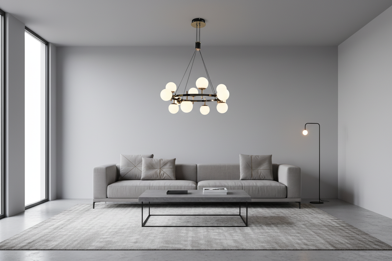 CHANDELIER-CH397/12 GUN METAL