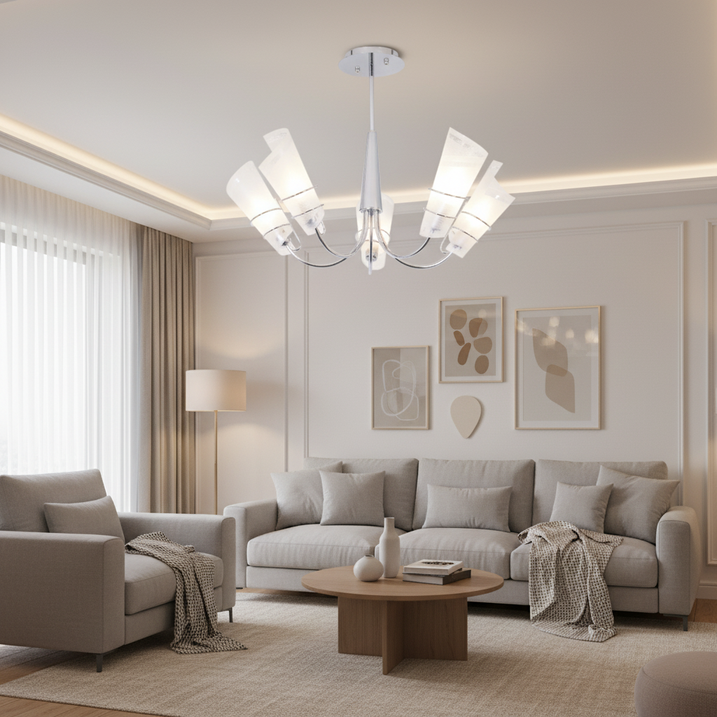 CHANDELIER-CH445/5 CHROME