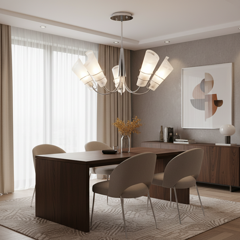 CHANDELIER-CH445/5 CHROME