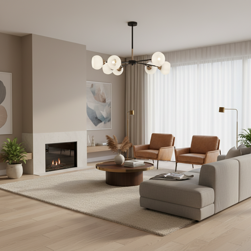 CHANDELIER-CH509/8 BK/GD