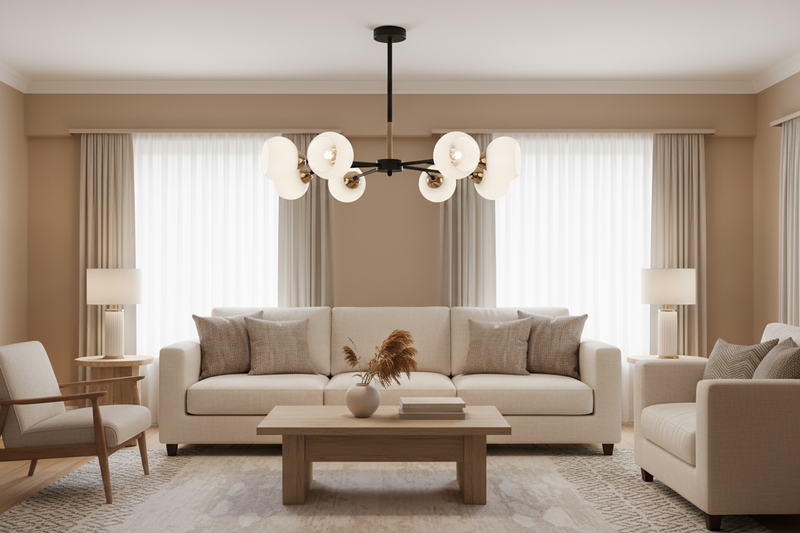 CHANDELIER-CH509/8 BK/GD